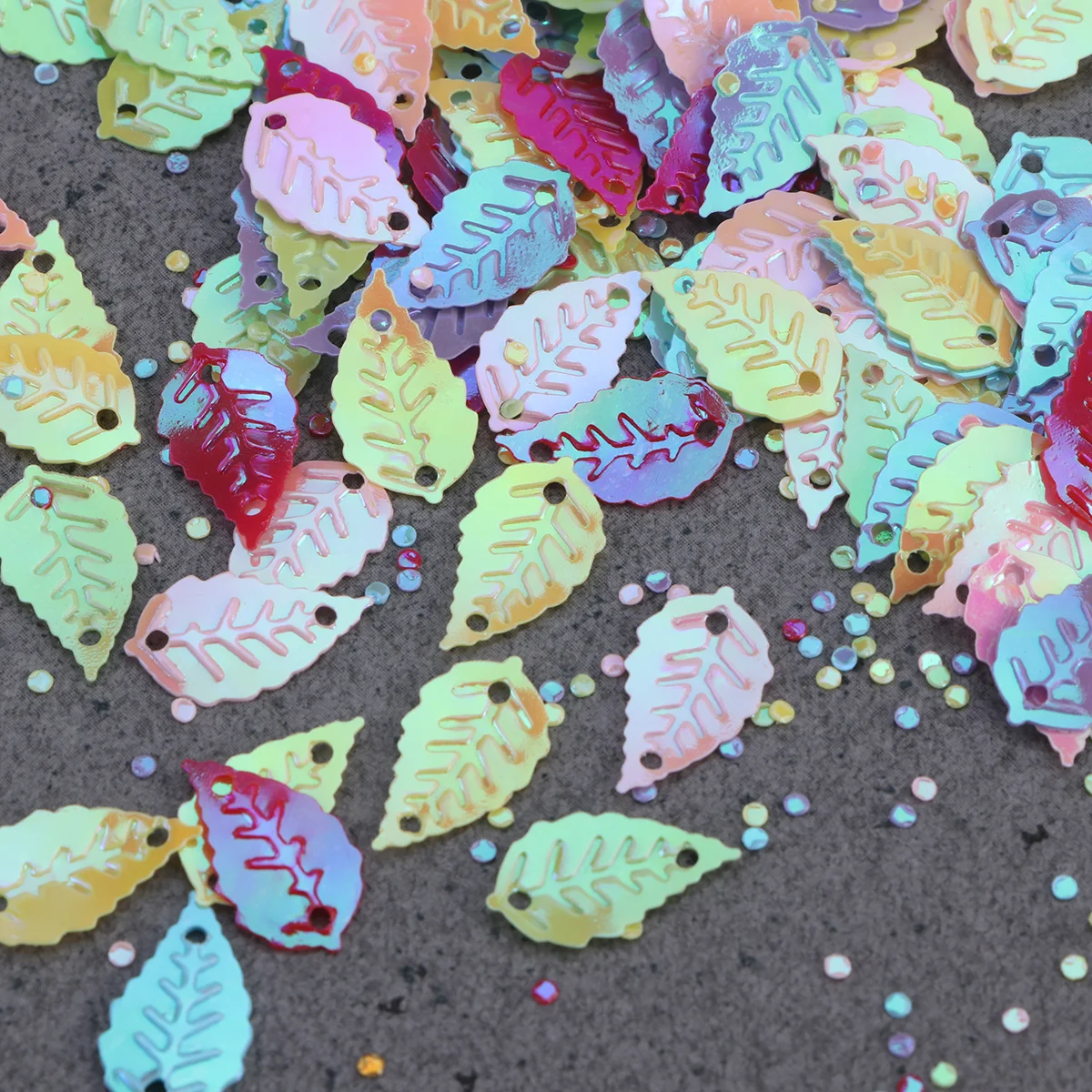 ترتر ملون لامع على شكل ترك لمشاريع فنية يدوية ذاتية الصنع تصميم مروحة تزيين ثقوب قابلة للالتصاق ترتر حرفي #1