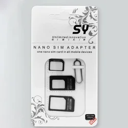 Micro Nano SIM Card Adapter 4 In 1 Micro Sim Adapter With Eject Pin Key Mobile Phone SIM Holder Set