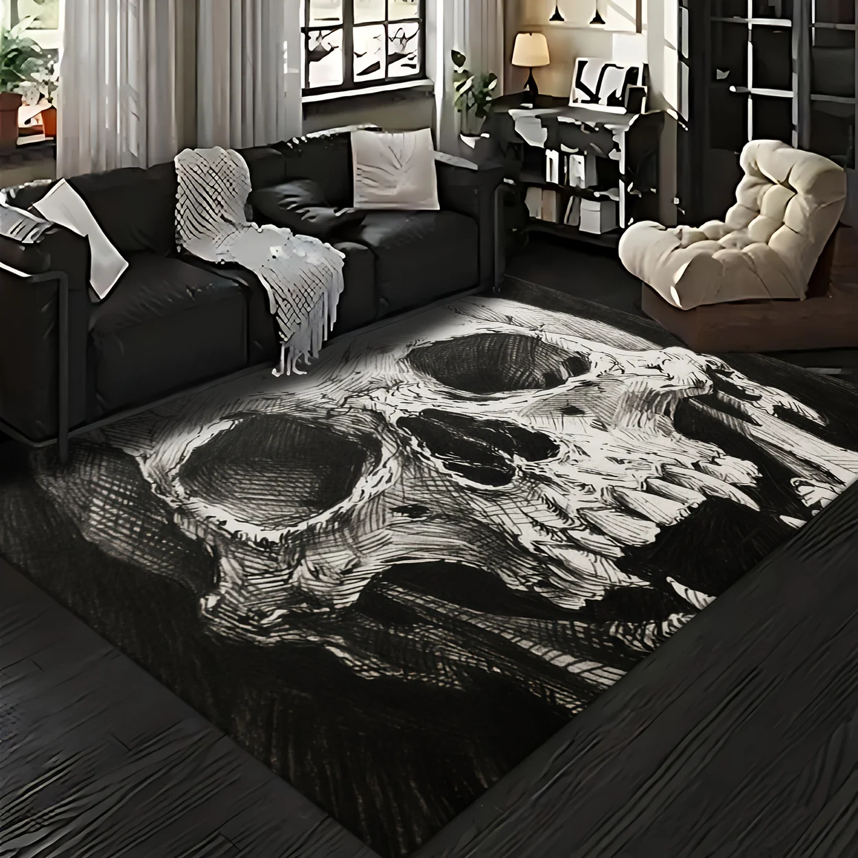 2D Halloween Themed Home & Commercial Rug, Decor Mat for Living Room, Bedroom, Dining Room