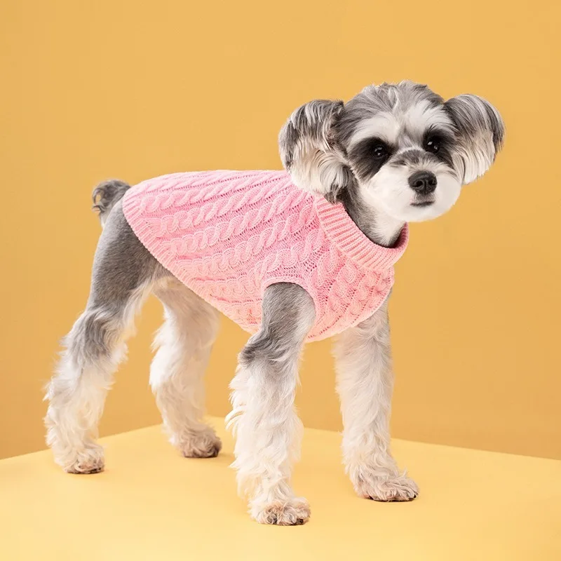 Dog Sweaters Winter Warm Dog Clothes Turtleneck Knitted Pet Clothing Puppy Cat Sweater Vest Chihuahua Yorkie Coat Wholesale