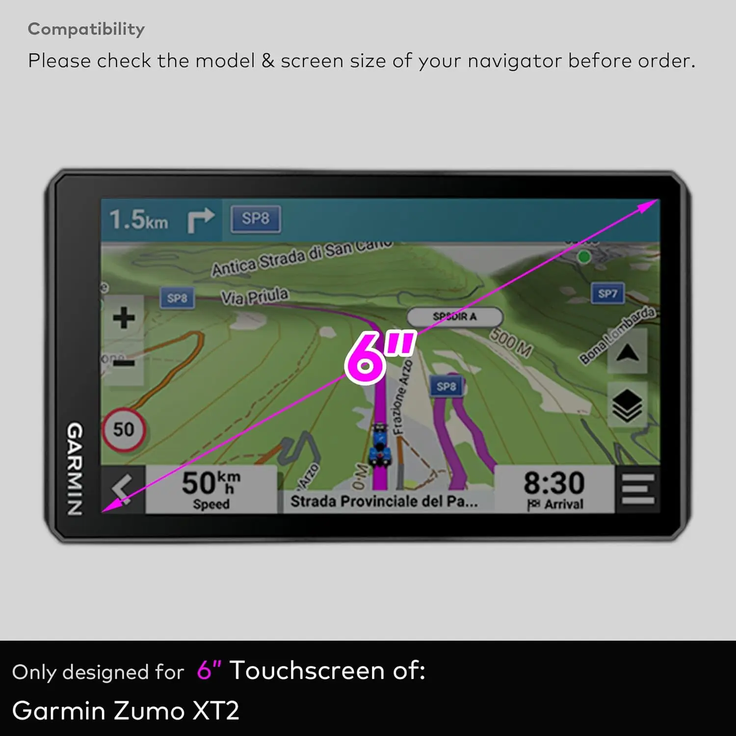 

2 Pcs PET film protector For Garmin Zumo XT2/Garmin Zauts MO XT2 6 inch gps Navigation Touch Screen Protective film