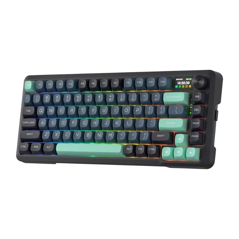 

Беспроводная игровая клавиатура Redragon K724 PRO с гипэкраном и ручкой, механическая клавиатура с 81-клавишными клавишами, переключателями Mint Mambo