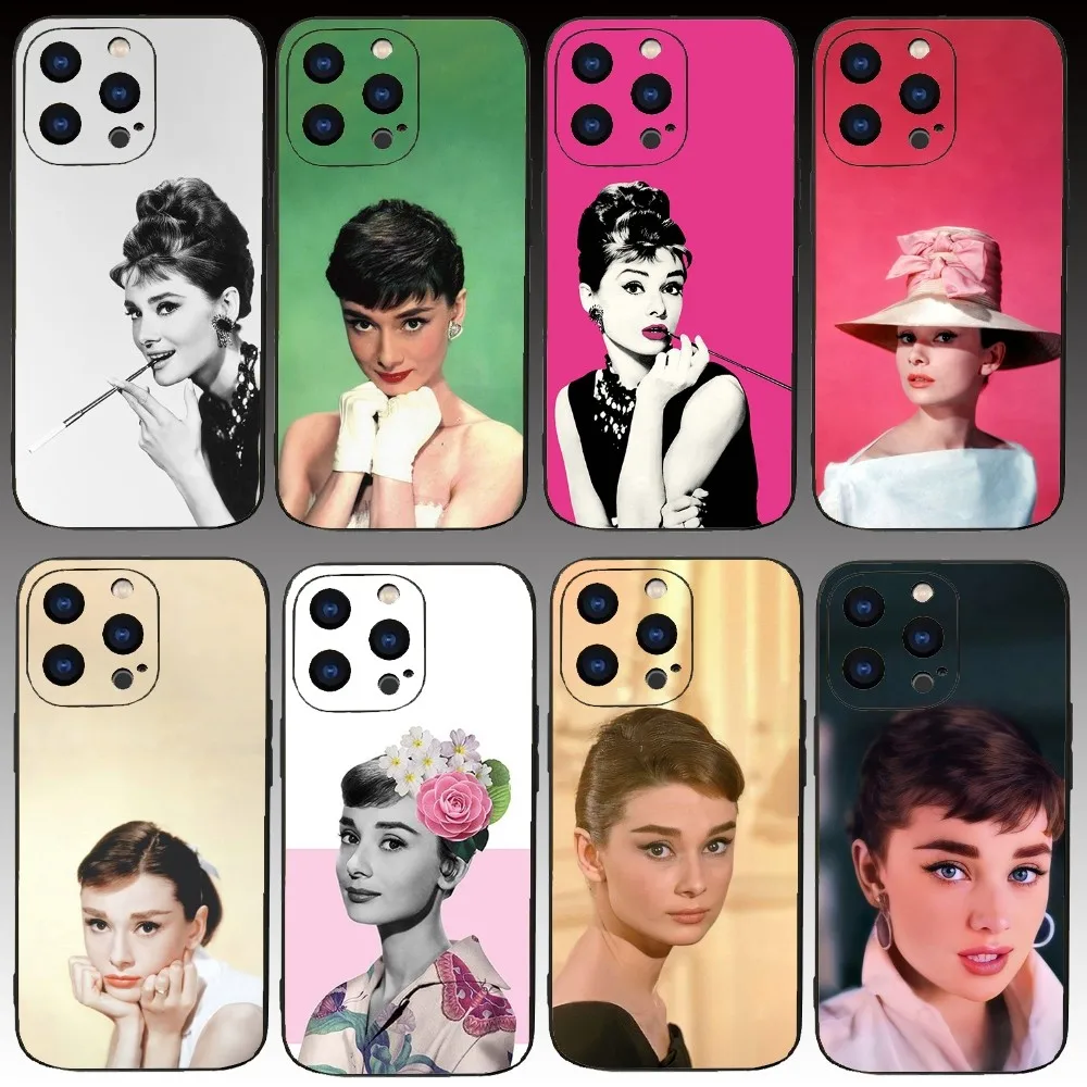 A-Audrey H-Hepburn Phone Case For Iphone 15 11 13 14 Pro Max 7 8 Plus X Xr Xs Max Se2020 12mini Cover Case