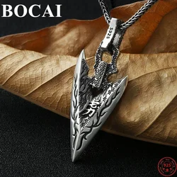 BOCAI S925 Sterling Silver Charms Pendants for Women Men New Fashion Creative Retro Arrow Amulet Jewelry Wholesale