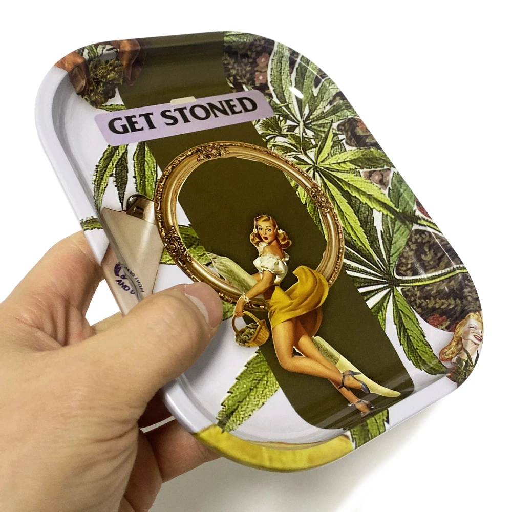 tattoo girl Tobacco Rolling Tray Storage Plate For Smoking Herb Grinder Cigarette Container Handroller