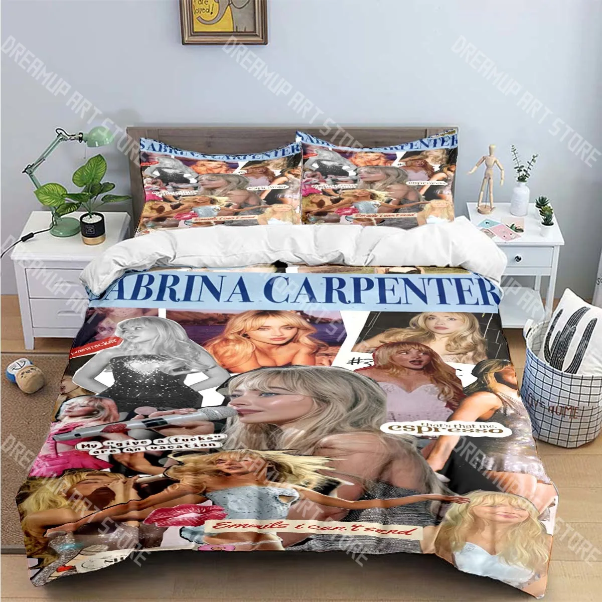 

Singer S-Sabrina Carpenter Printed Bedding Sets Exquisite Bed Supplies Set Duvet Cover Bed Comforter Set Bedding Set Luxury Gift