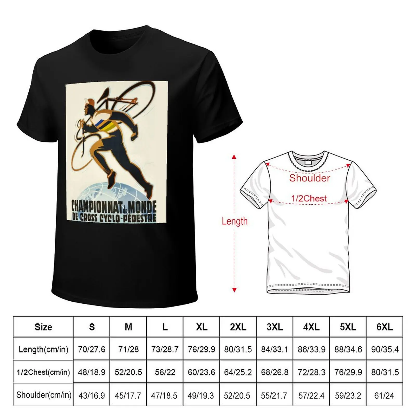 Cross Country Bicycle and Foot Race Competition vintage ad T-Shirt boys animal print quick drying clothes for men