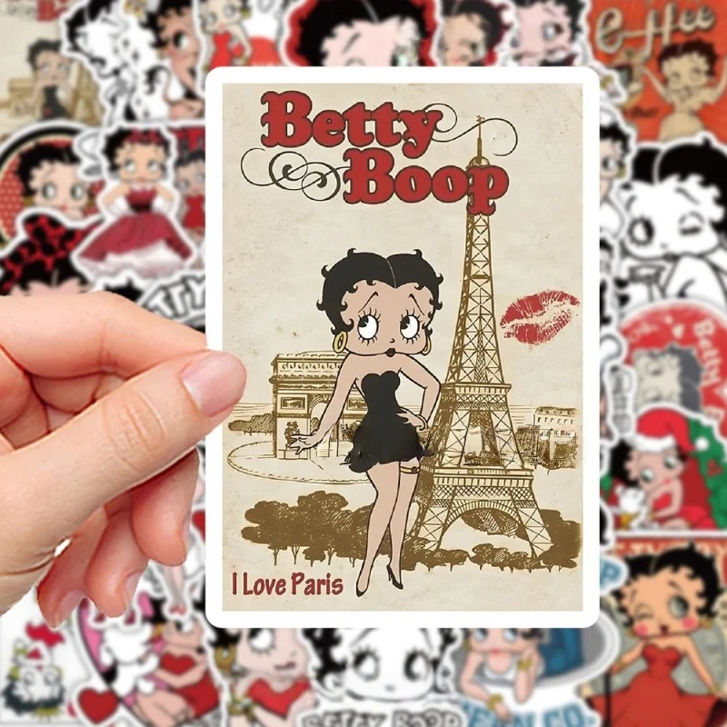 Betty Boop cartoon cute sticker, popular aesthetic, personalized phone case, journal creative waterproof decorative sticker view 2