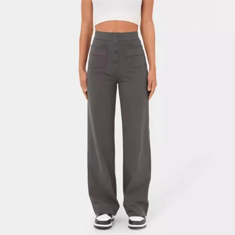 

High Waist Straight Leg Casual Pants for Women Faionable Spring 2026 No Brand Registered Trademark Available