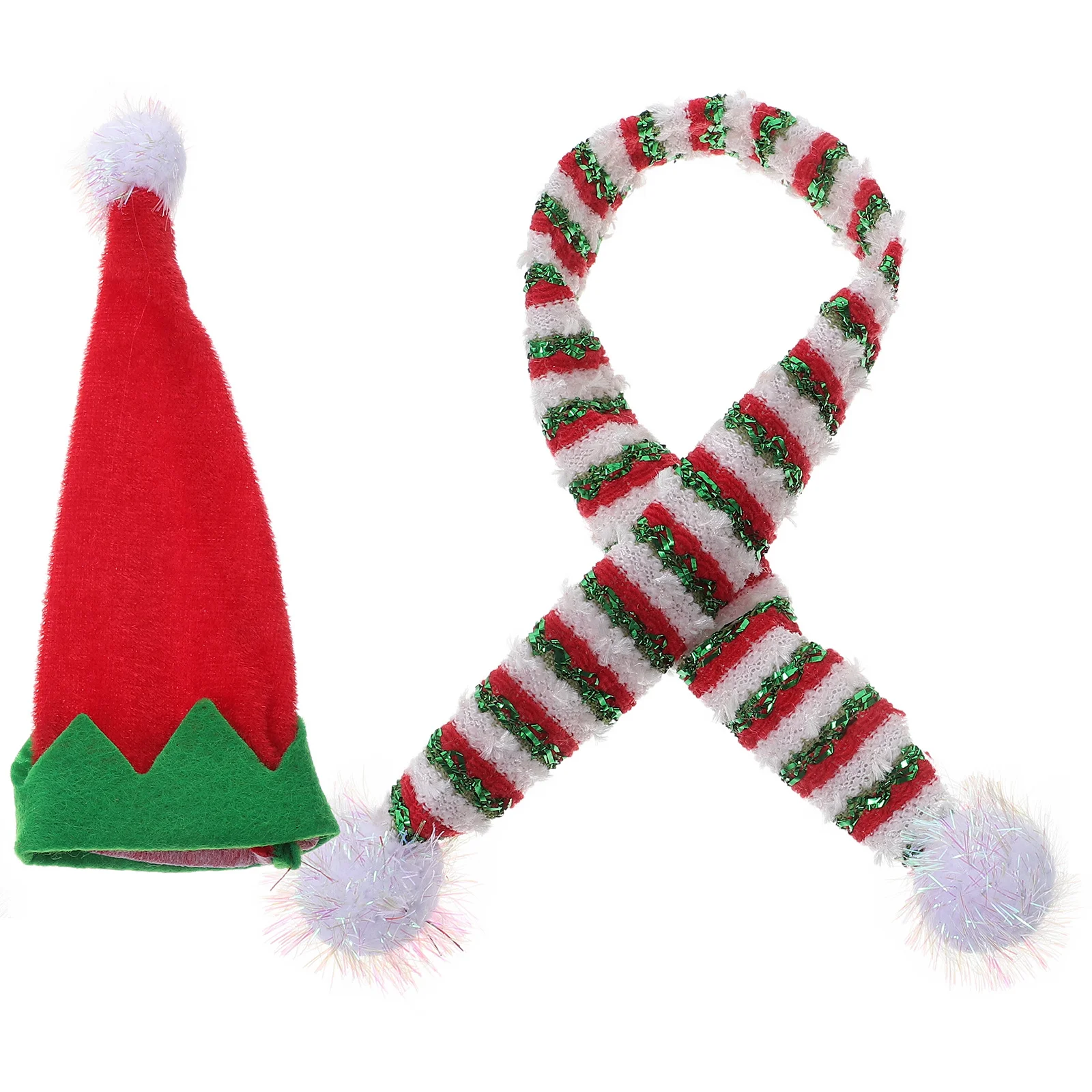 حساسة زجاجة قبعة وشاح قبعات عيد الميلاد الصغيرة النبيذ الديكور تنوعا عطلة ديكور للطاولات قبعة مصغرة الأوشحة المصغرة