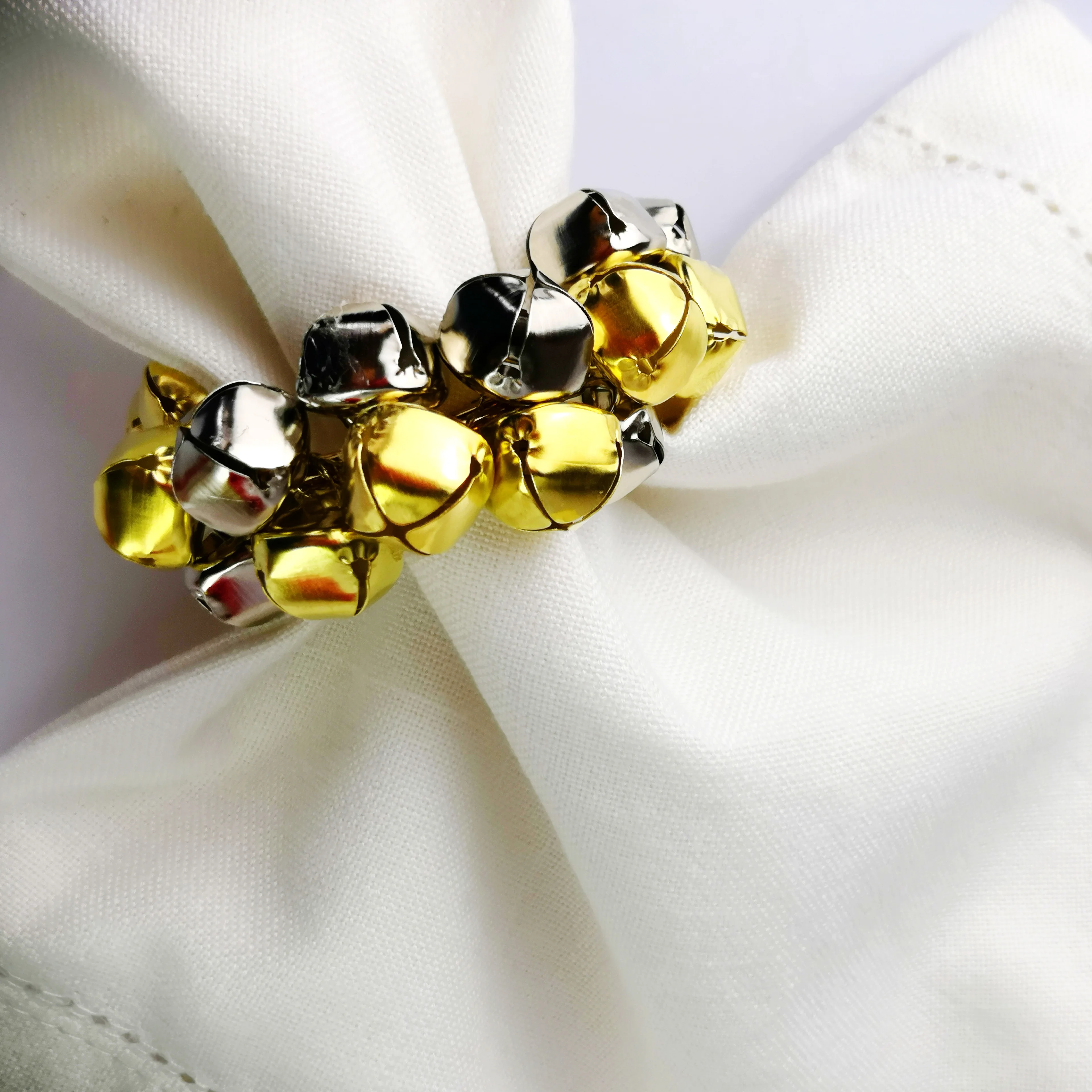 

Free Shipping Jingle Bell Christmas Napkin Ring 10 Pcs For Wedding Party Decoration Qn22090901