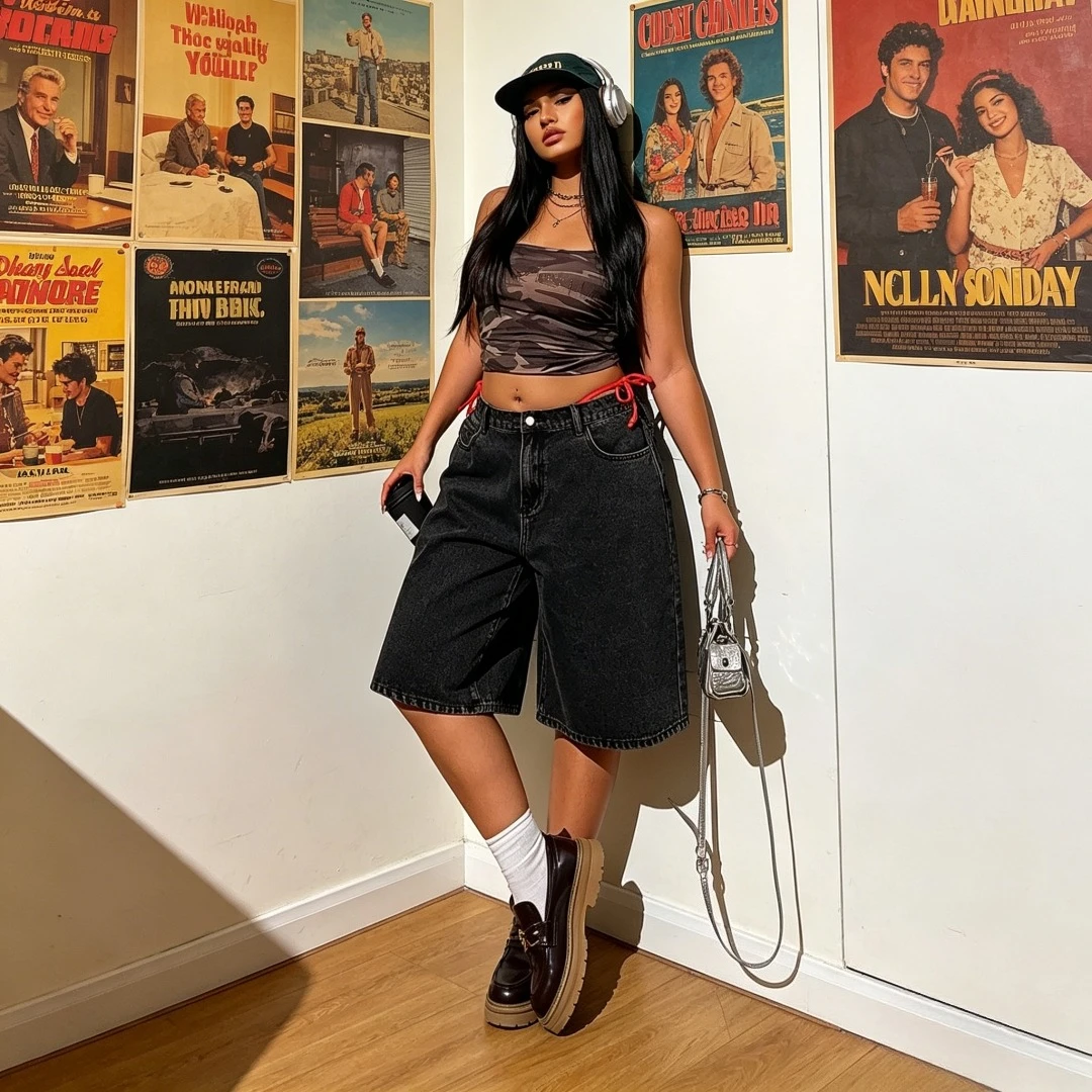 Denim Pant Women Jeans Vintage Wide Leg Mid Length Pants Casual Loose High Waist Straight Trousers Y2k Streetwear Elegant 2026