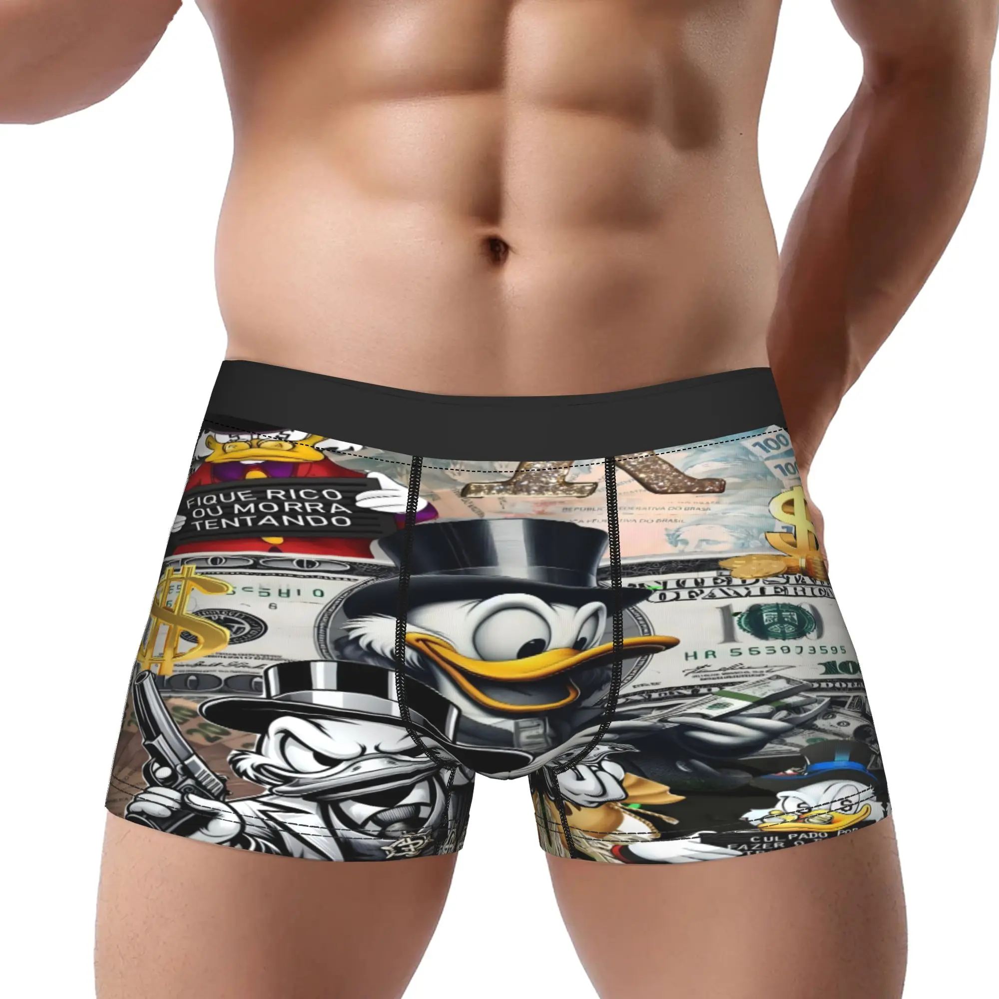 

adults 18 plus boxers funny cartoon DUCK Underpants Homme Panties Male Underwear Ventilate Shorts Boxer Briefs