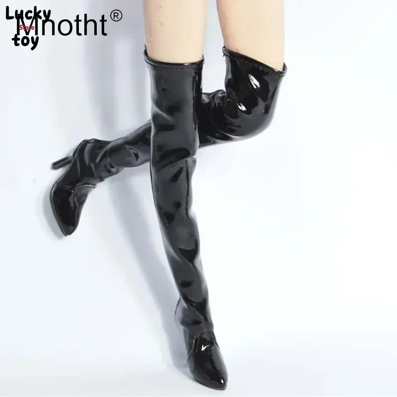 

1/6 Soldier Boots Female Soldiers Hollow Leather Shoes Model Black/White Boot Model Fit For 12inch Phicen Glue Female Body m3
