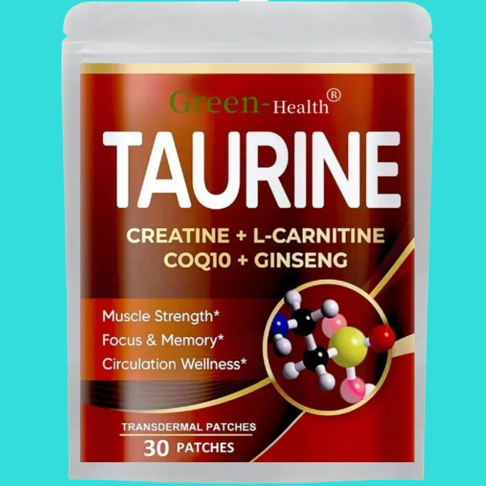 Taurine Transdermal Patches Muscle Strength, Focus, Memory -30 Patches One Month Supply