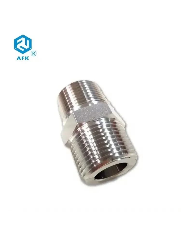 Conector de Tubería de Acero Inoxidable 316, Reductor Hexagonal, Doble Rosca Macho, 1/4in X 1/8in BSPT/NPT/BSP, Niple Hexagonal con Doble Rosca Macho