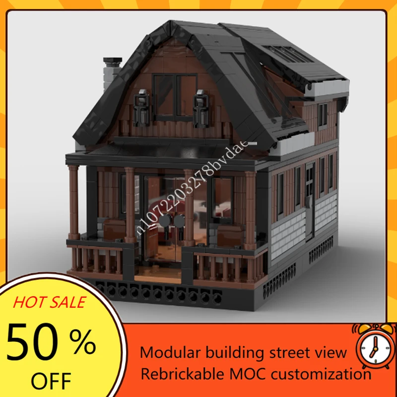 MOC-Blocos de Construção de Transporte de Camiões Pesados, Modelo Modular Habitação, Brinquedos Criativos DIY, Presentes de Aniversário