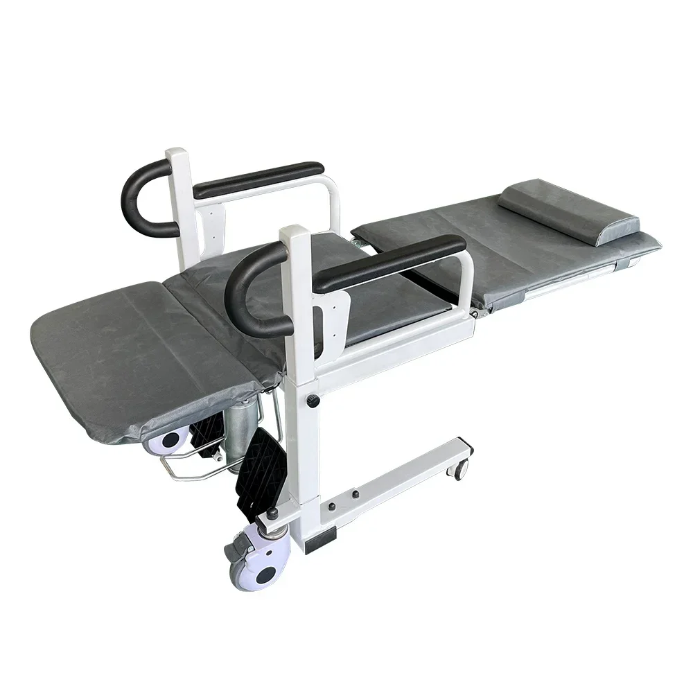 Silla de transferencia eléctrica fácil de operar para pacientes, silla de ruedas para discapacitados y ancianos.