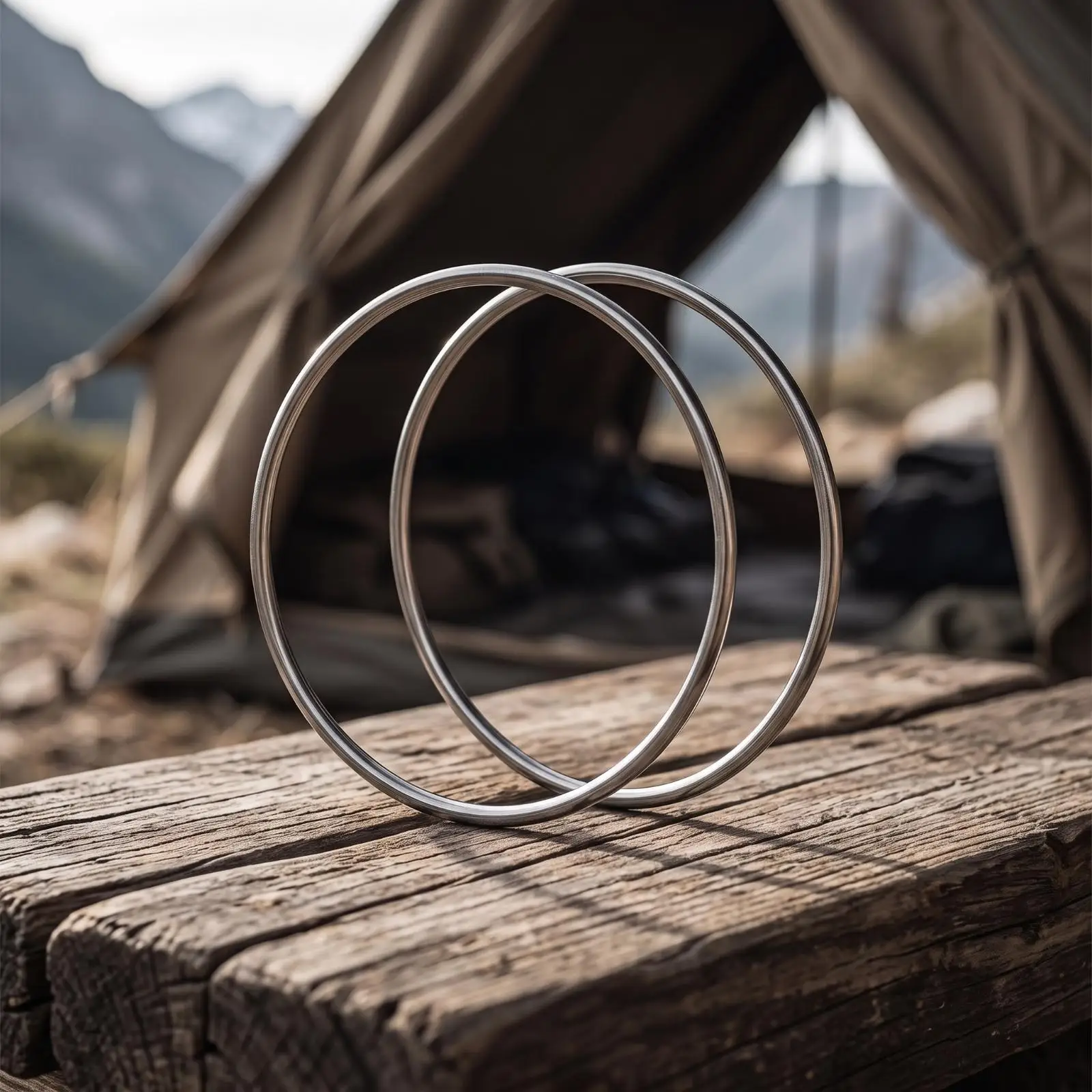 2 Pieces Chimney Hoop with Hoop Shape Lightweight Chimney Hoop for Backpackers