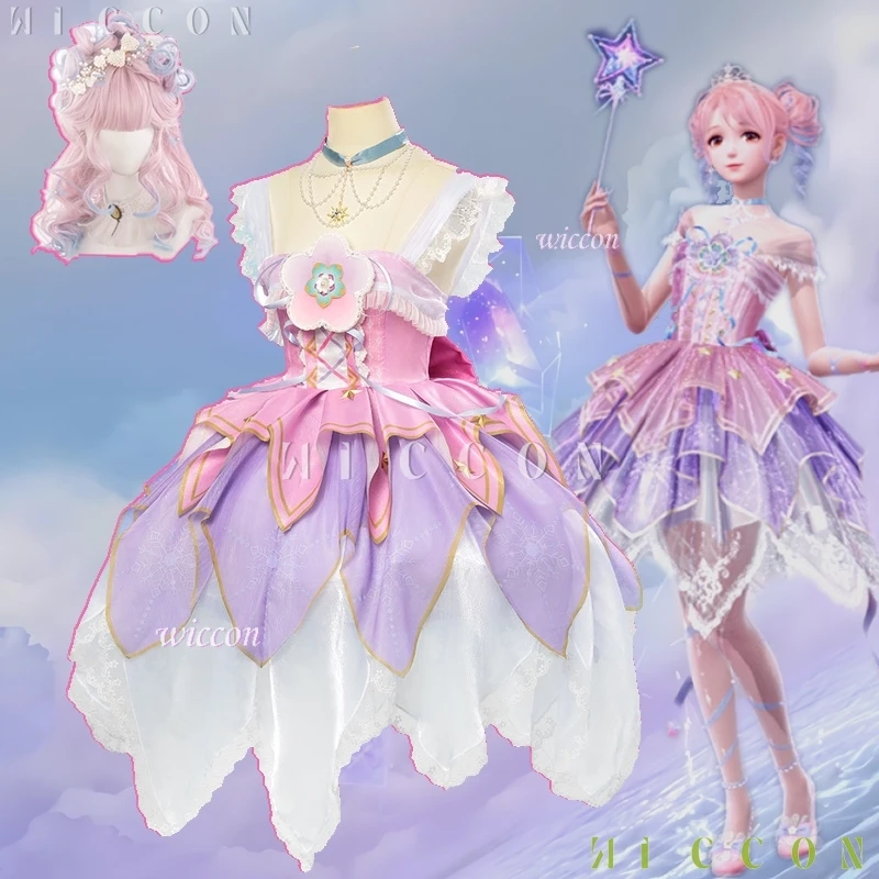 Infinity Nikki Cosplay Dress Lolita Gown Suit Starlit Celebration Fancy Outfit Costume Wig Clothes Set Women Halloween Party
