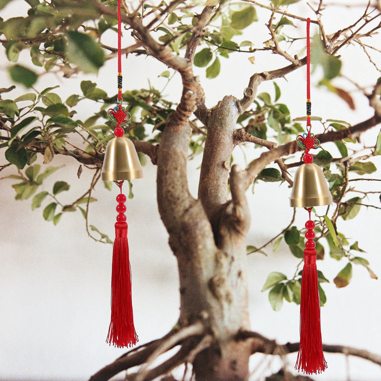 

Wind Chime Decoration Bell Pendant Wired Brass Bells for Crafts Polyester Chinese Style Ornament