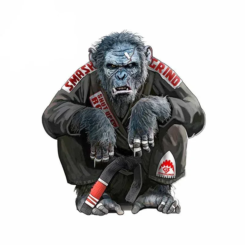 Personality Creative Design Chimpanzee Jujitsu Car Sticker Hard Core Waterproof Decal Custom Soft Art Decoration, 13cm