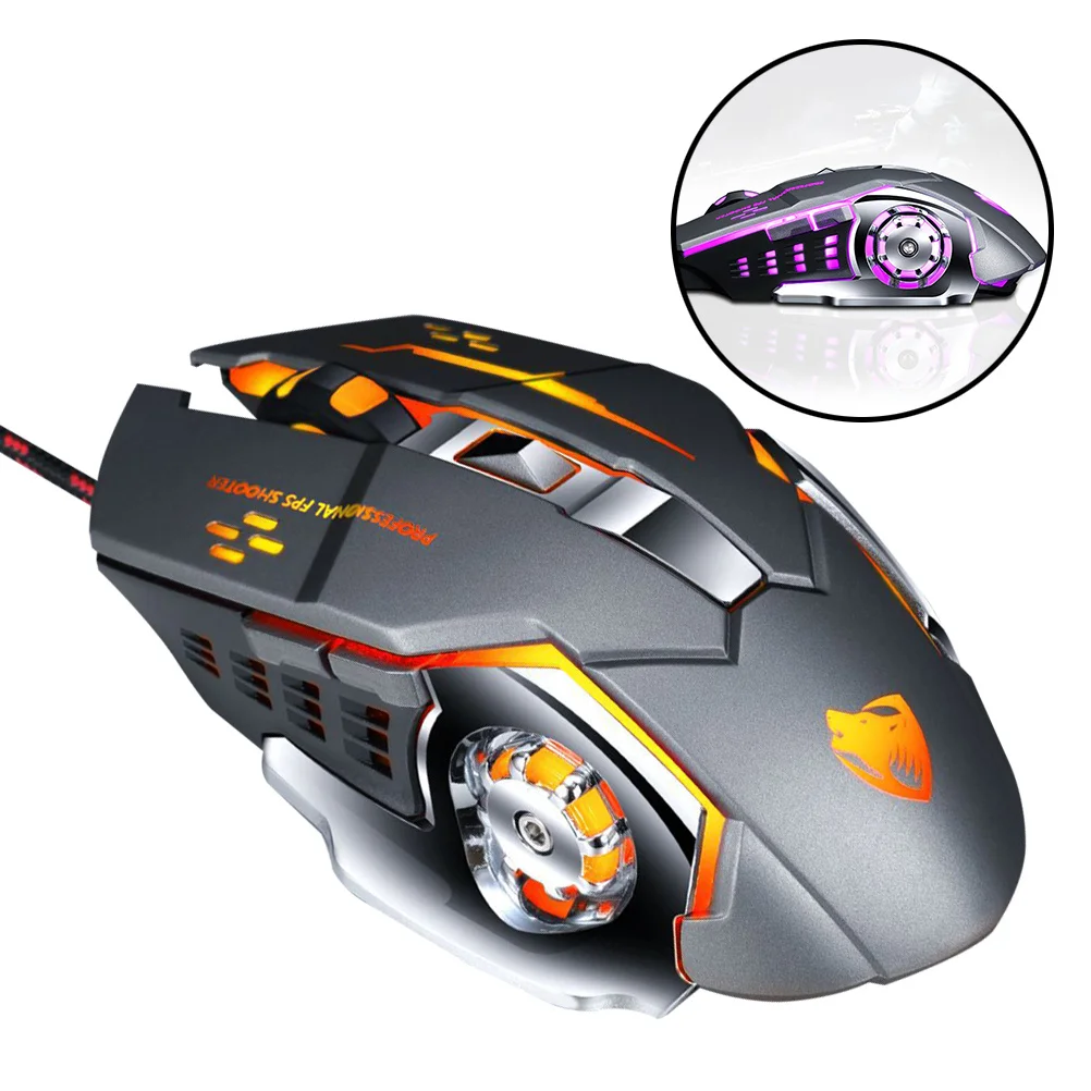 Mouse per computer USB ad alta precisione da gioco cablato da 1 pezzo per PC Mouse USB Laptop Desktop Design ergonomico argento Plug Play