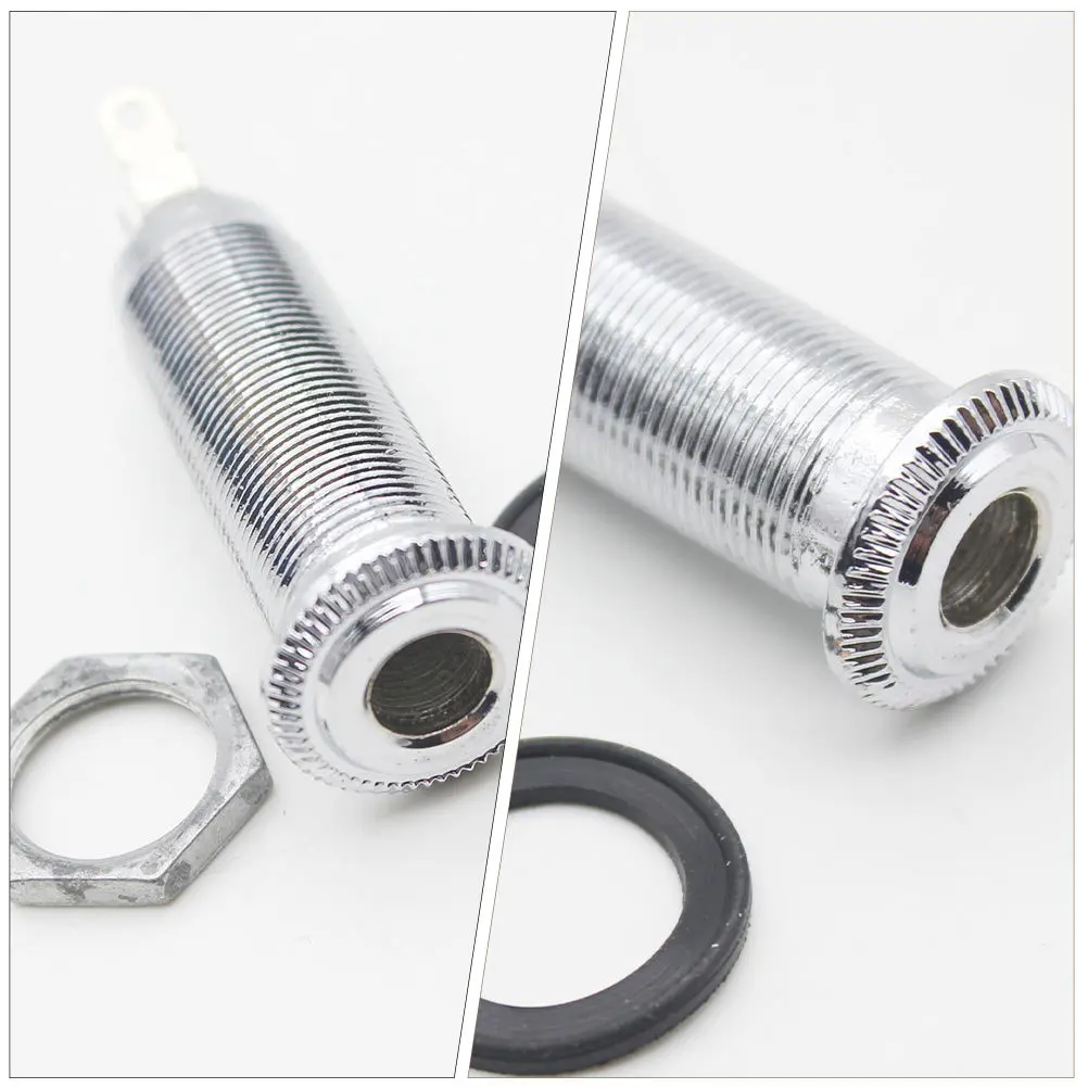 

Long Cylinder Electric Guitar Jack Metal Bass Input Output Socket Replacement Part For Standard Guitars Basses Guitar