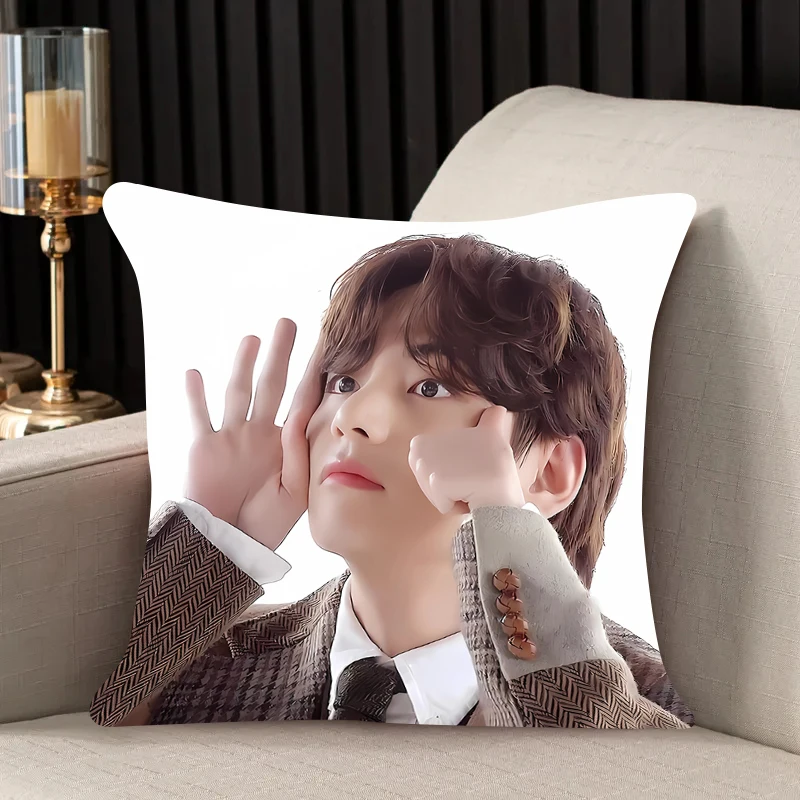 Dakimakura-Juste de coussin carrée, taie d'oreiller, décoration d'intérieur, k-kim tae hyungs, pour chambre, voiture, restaurant, chaise longue, 40x40