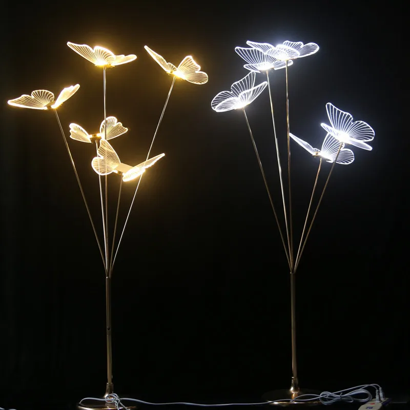 Acrylic Luminescent Brushed Butterfly for Wedding, Road Guide, Stage Decoration, Banquet, Living Room Scene, Whole Set