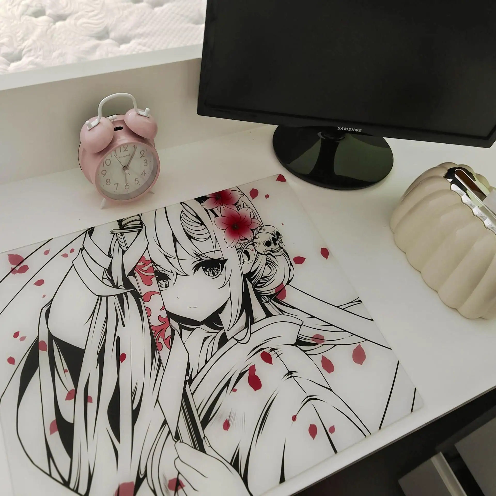 Стеклянный коврик для мыши Sakura, игровой закаленный стеклянный коврик для мыши FPS Copy Edition, гладкий профессиональный индивидуальный коврик для мыши для ПК, геймера, подарки