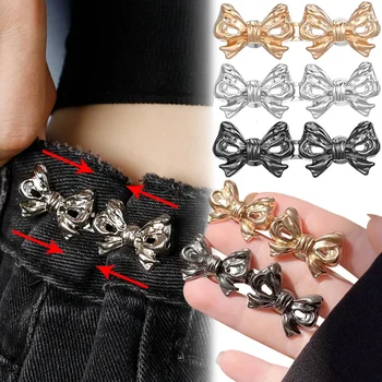 מוט קשת נשלף לכווץ מתכווץ המותניים מתכת כפתור בגדים מכנסיים קצרים פעולה מהירה bowknot חגורת