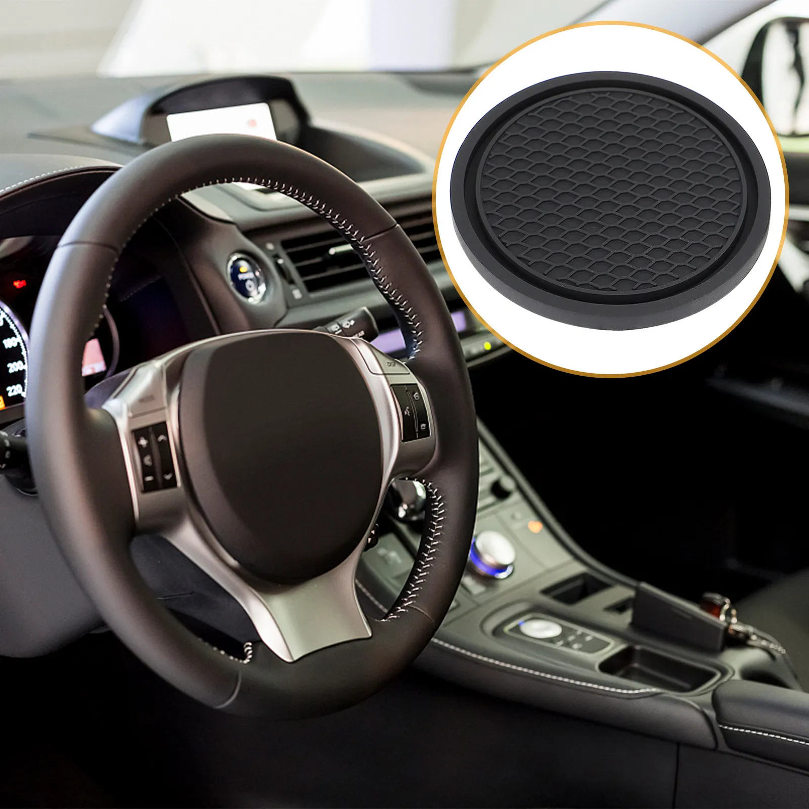 10Pcs Insulation Car Coasters Non-Slip Round PVC Car Cup Mat Heat Resistant Cup Pads Auto Accessories Spill Proof