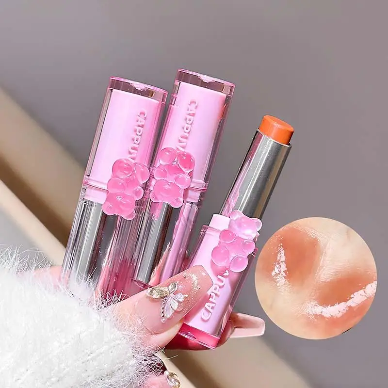 Cappvini Set di 3 rossetti a specchio Gummy Bear, lucidalabbra liscio e idratante, facile da applicare, che migliora il colore