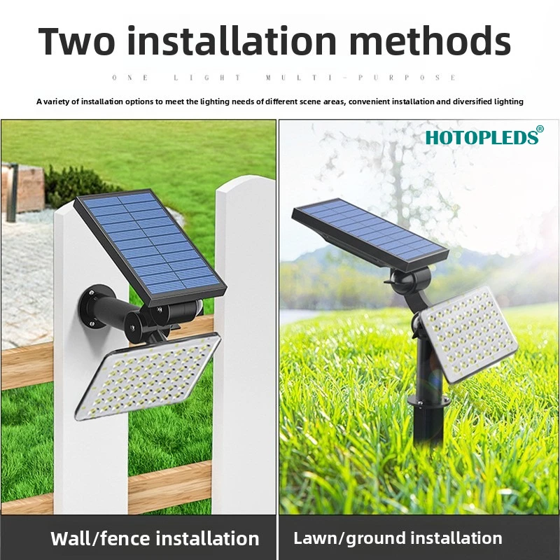 Solar Lawn Light Outdoor Waterproof Garden Light Garden Landscape Light, Super Bright 62LED Floor Plug Flood Light