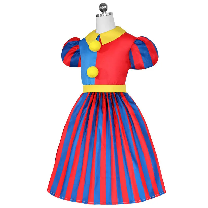 ملابس تنكرية للفتيات ، سيرج رقمي مذهل ، فستان مهرج للأطفال ، فستان هالوين للطفل ، حفلة عيد ميلاد