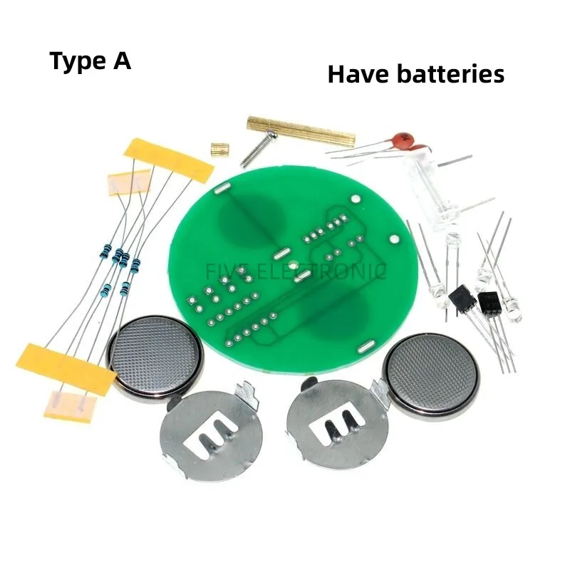 Desktop LED Rotating Gyro Set Flashing Lights Diy Electronic Welding Product Kit Fun Production Components Parts