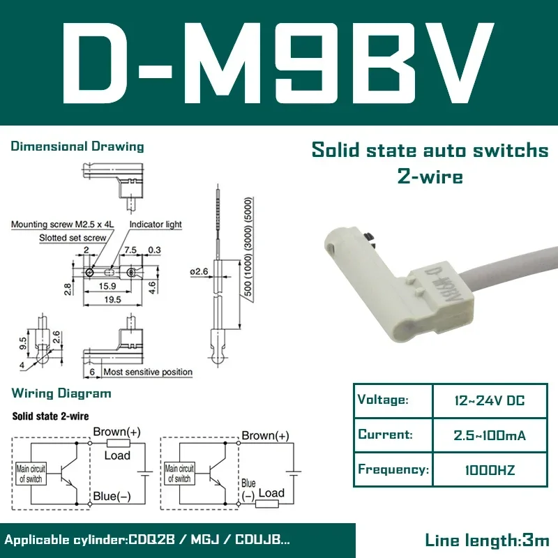 NONE 10 Teile/los Magnetische schalter sensor Reed auto schalter D-A93 Z73 C73 A54 A73 Solid state auto schalter D-M9B D-M9N D-M9P D-M9BV D-F8B 6