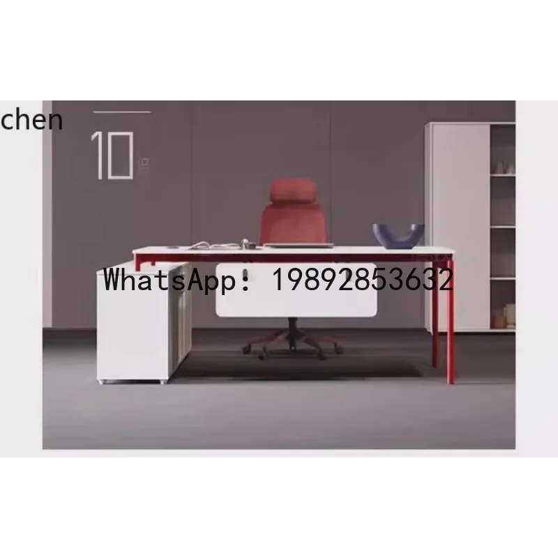 simple fashion light luxury manager office desk and chair combination advanced sense computer desk