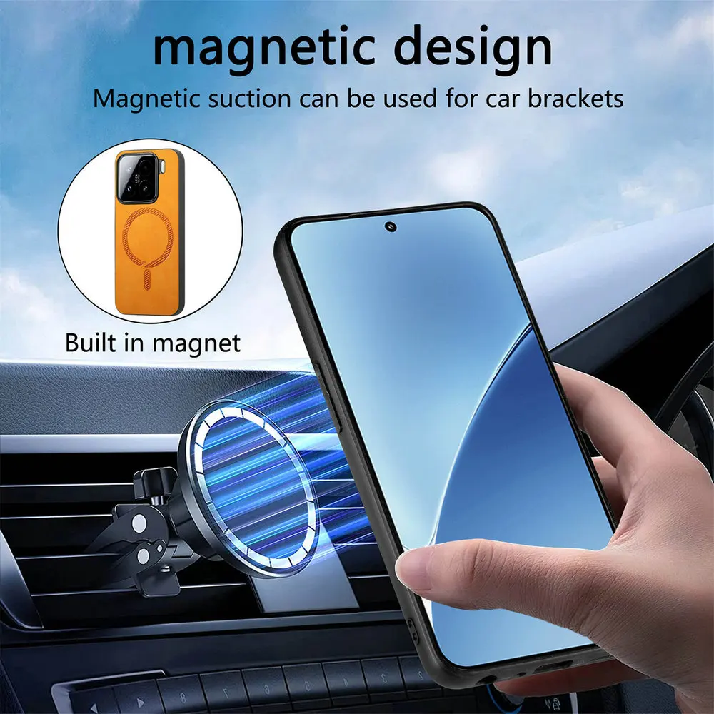 Luksusowe etui z magnesem do bezprzewodowego ładowania, bumper, funda na Xiaomi 15 15T 17T 5G, odporne na wstrząsy etui na telefon Mi 15 17 T, tylna obudowa — zdjęcie produktu 5