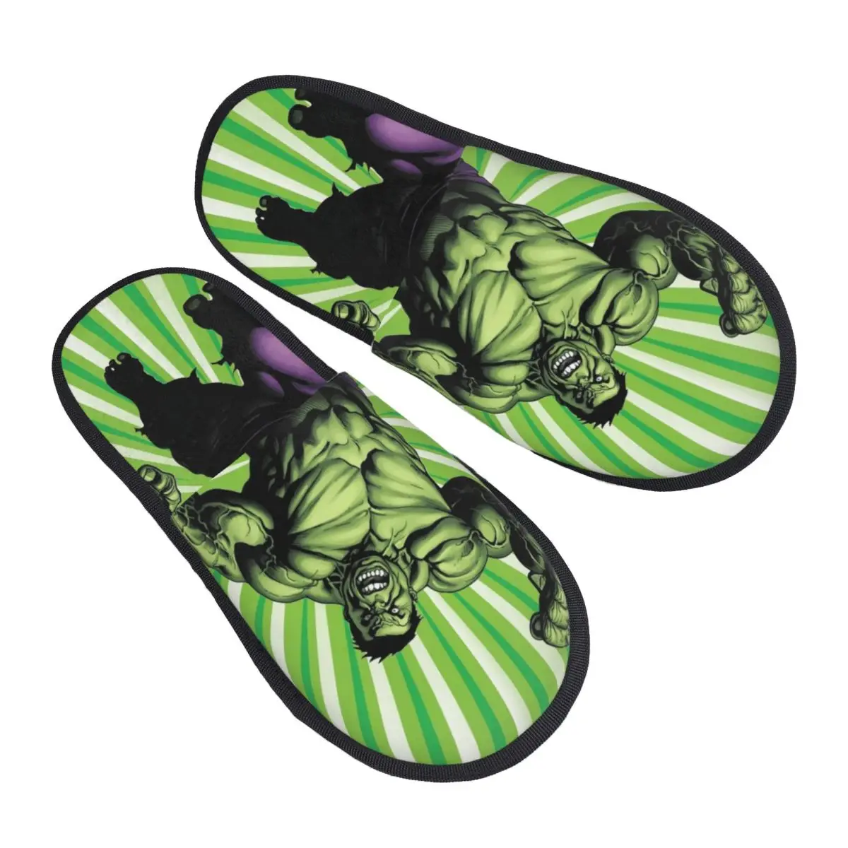 

Custom Hulk Cartoon Comfort Scuff Memory Foam Slippers Women Bedroom House Shoes
