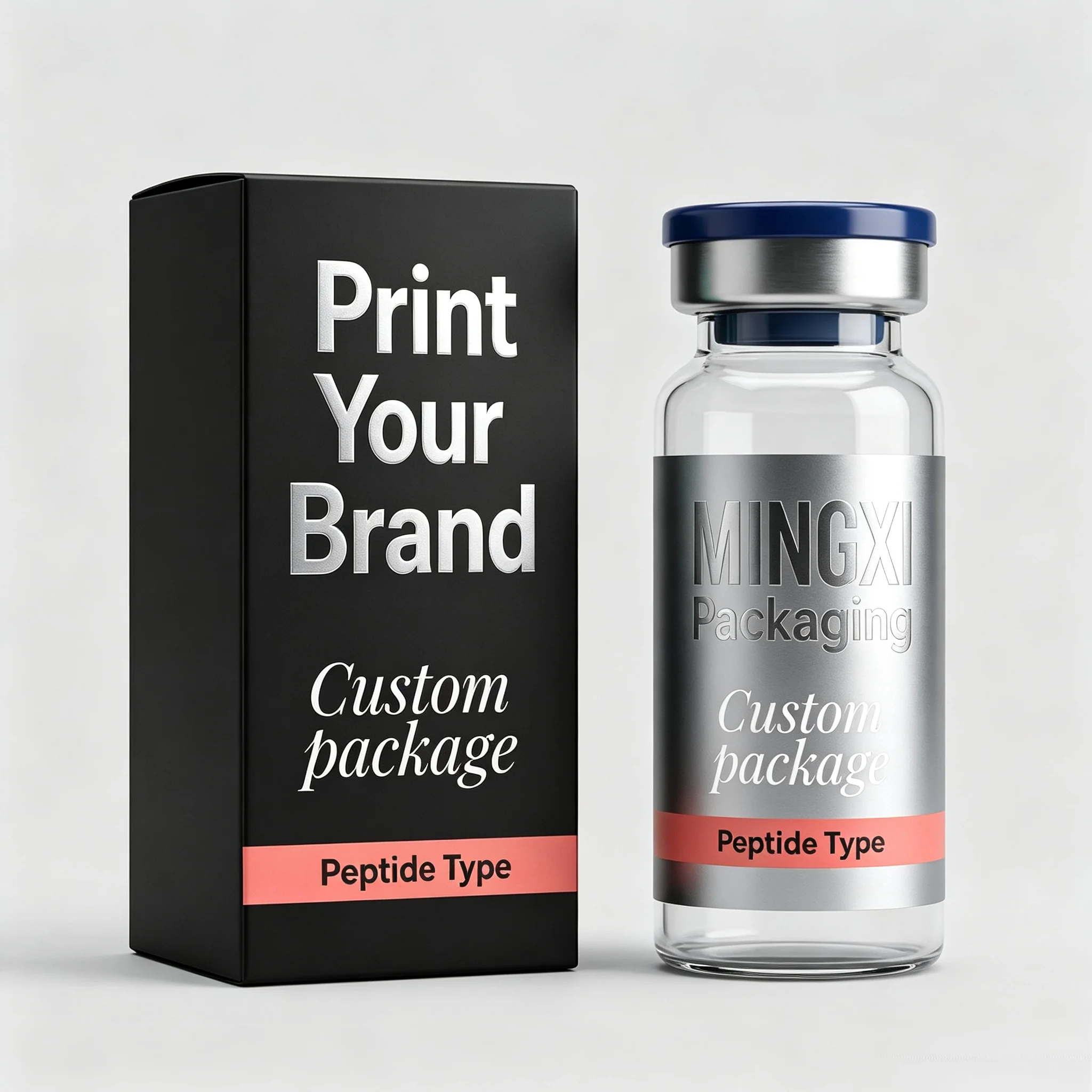 Custom Strong Adhesive Anti‑counterfeit Holographic Vinyl Stickers Premium Peptide Vial Labels For 3ml 5ml 10ml Health Care Prod