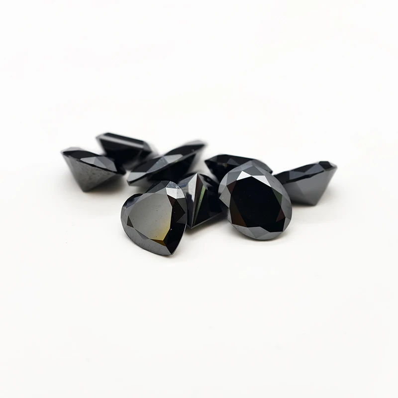 

Never Fade Natural Black Colors Moissanite Stones Round Pear Oval Emerald Heart Radiant Cut for Jewelry Making GRA Certified
