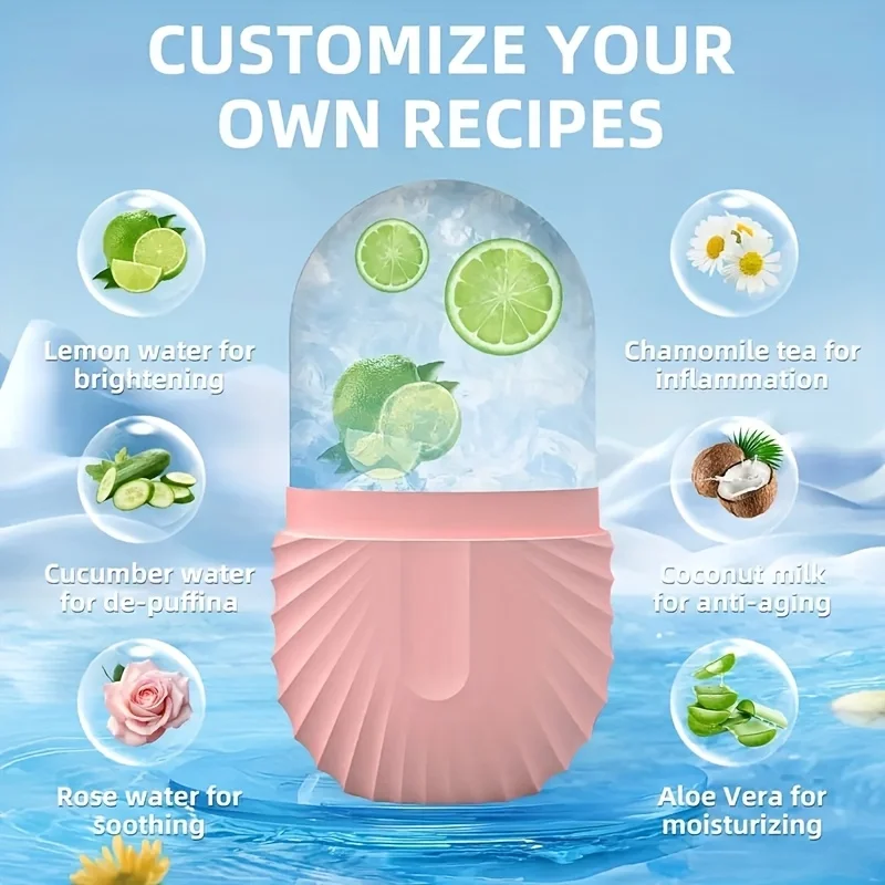 Reusable Ice Face Roller เครื่องมือความงาม Ice Facial Rollers แม่พิมพ์นวดหน้า Skin Care เครื่องมือ Contour LeakProof Facial Massager