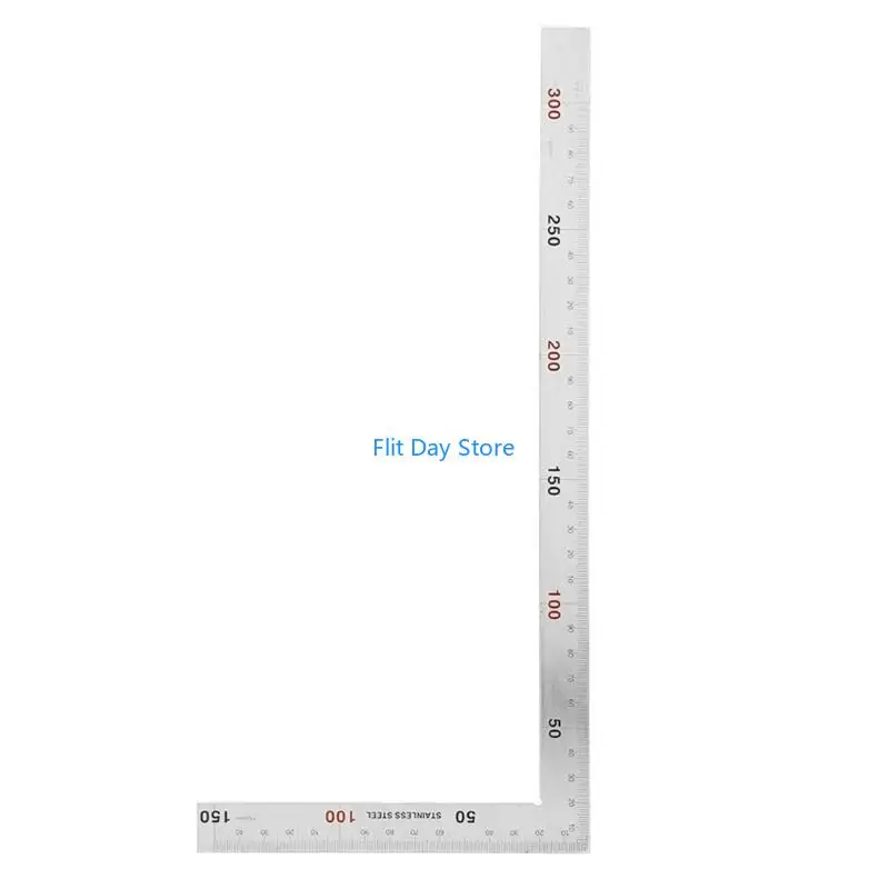 F92C 90 Degree Framing Square Ruler Stainless Steel Measure Ruler L Right Angles Ruler for Carpenter Engineer Universal