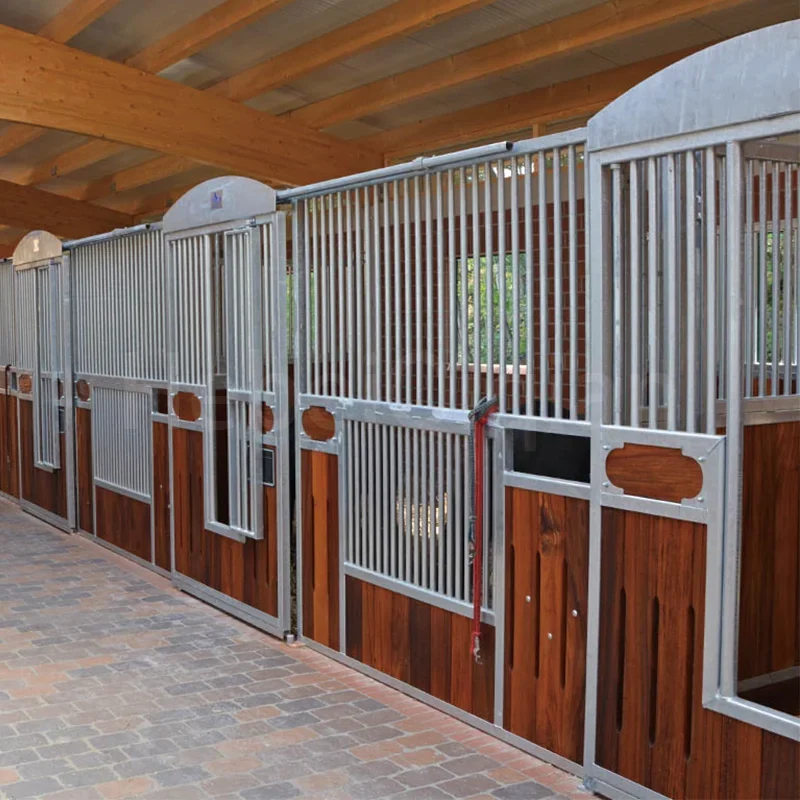 4 M Bamboo Board Powder Coating Horse Stable Door Front Stall Metal Steel Horse Stall Box