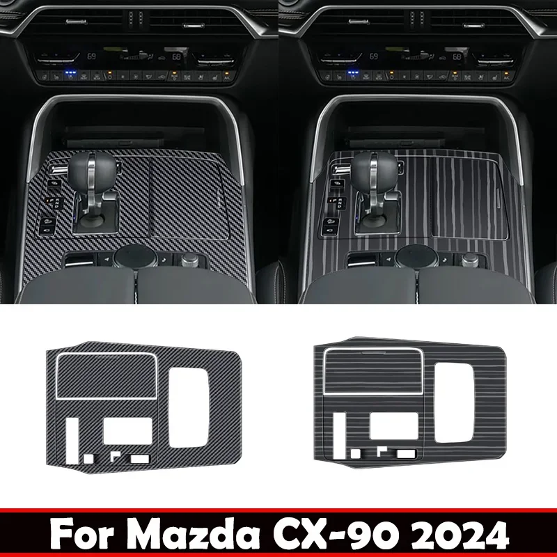 LHD For mazda CX-90 CX 90 2024 2025 ABScarbonfiber center conlose gear shift panle Storage water cup Cover interior Accessories