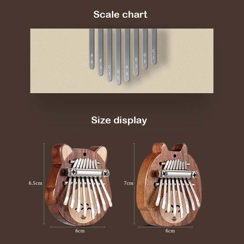 HLURU Mini Kalimba 8 Keys Professional Thumb Piano - Portable Finger Piano Gift Kids Piano Beginners Musical Instruments