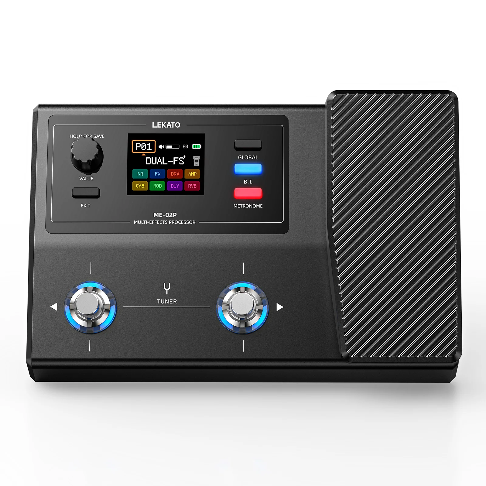 Lekato ME-02P Rechargeable Multi Effects Guitar Pedal with 70