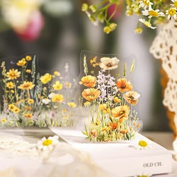 10 Pcs Plant Flower Landscape Stickers PET Transparent Decorative Collage Junk Journal DIY Scrapbooking Supplies